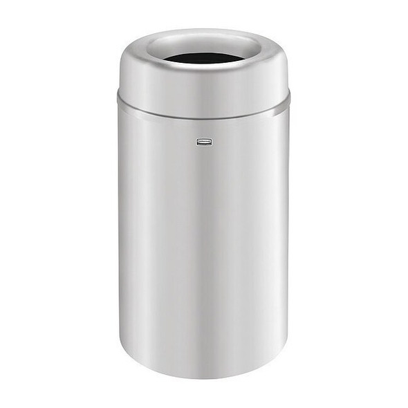 Crowne 30 gal Round Indoor Metal Can, Silver, None, Aluminum, Not Applicable