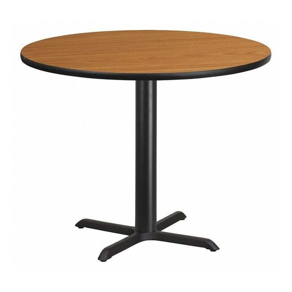 Round Natural Laminate Table, Laminate Top, Wood Grain