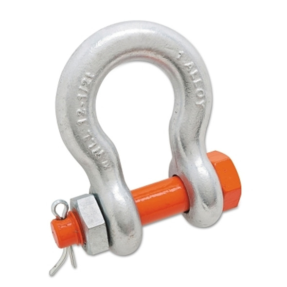 Anchor Shackle, A-999-G, Pin and Bolt, Galvanized, 1-11/16 in Opening, 1 in, 12-1/2 t Working Load Limit