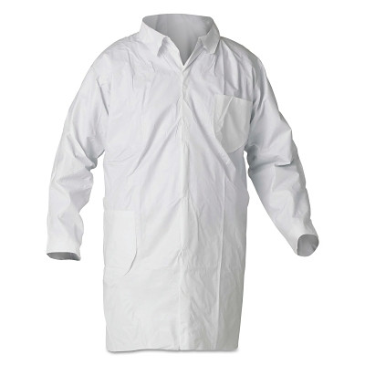 KleenGuard® A40 Liquid & Particle Protection Lab Coat, 2-XLarge, Microporous Film Laminate, White, No Pockets Pack of 30