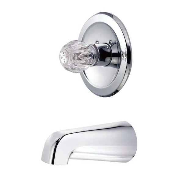 Kingston Brass Tub and Shower Faucet, Polished Chrome, Wall Mount KB531TO
