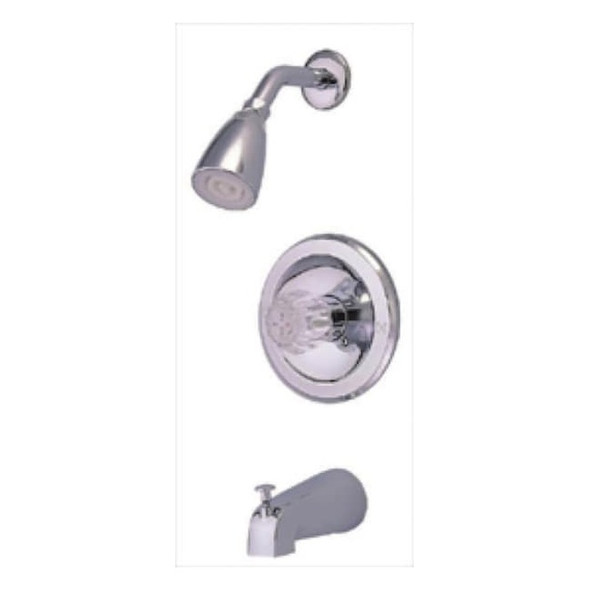 Kingston Brass Tub and Shower Faucet, Polished Chrome, Wall Mount KB531