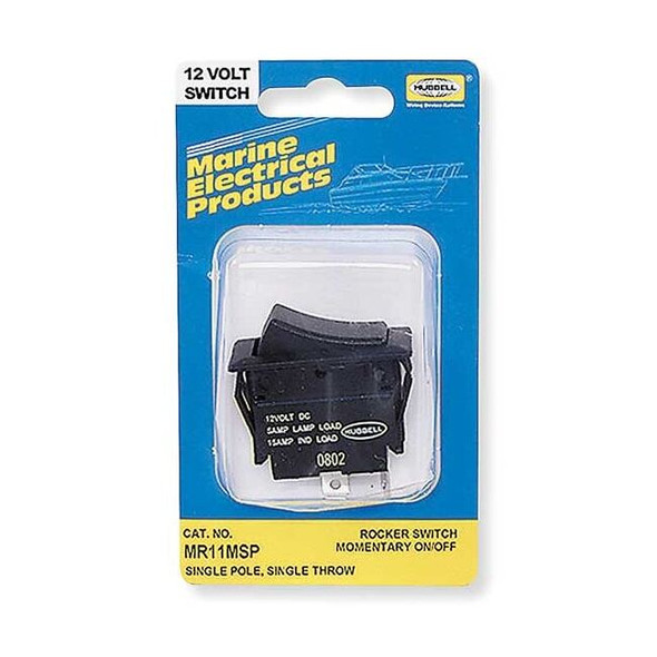 Hubbell Wiring Device-Kellems Rocker Switch,SPST,2 Connections MR11MSP