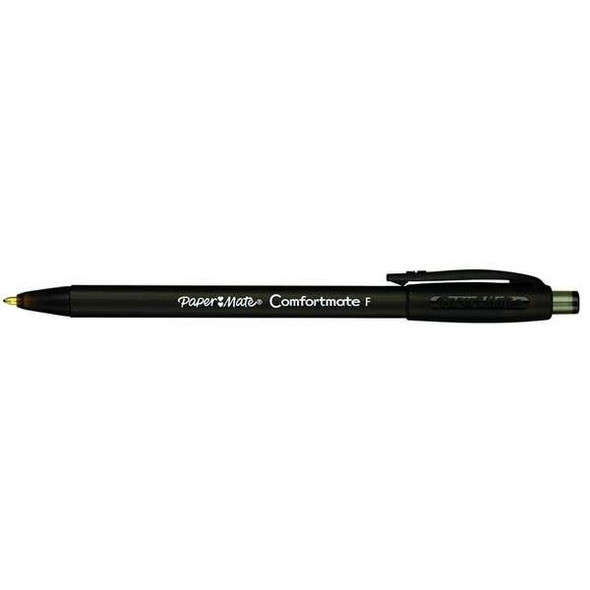 Paper Mate Retractable Ballpoint Pen, Fine 0.8 mm, Black PK12 6380187