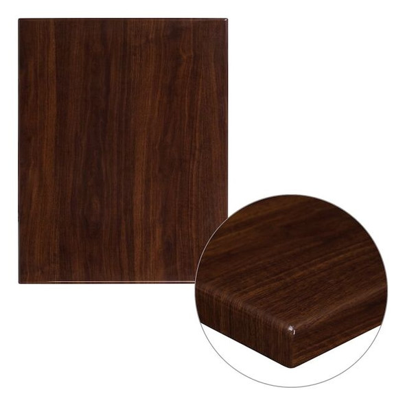 Flash Furniture Walnut Resin Table Top, 24" x 30 TP-WAL-2430-GG