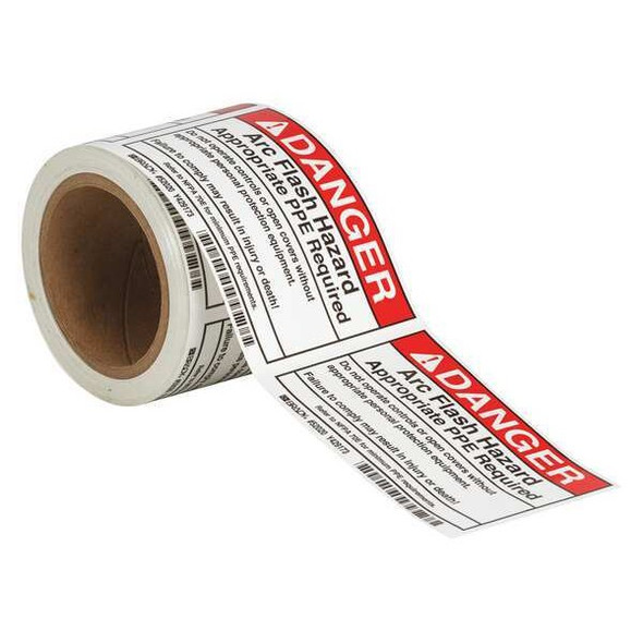 Brady Arc Flash Protection Label,PK100, 52020 52020