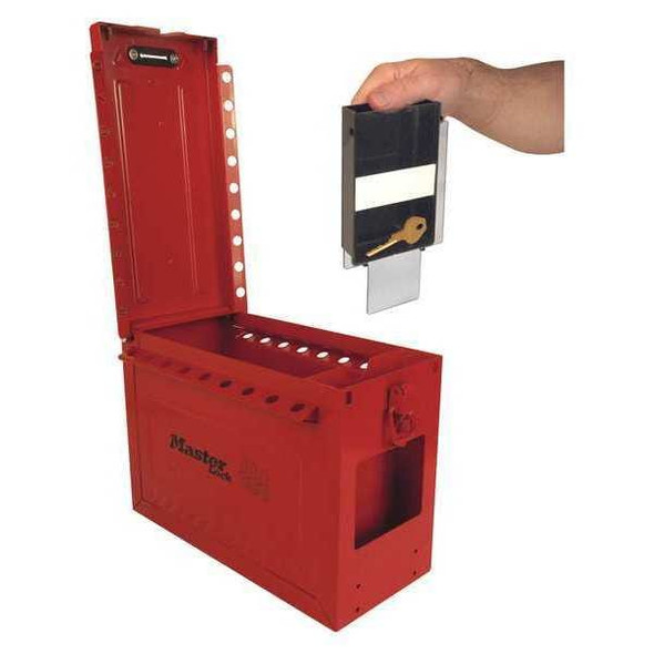 Master Lock Group Lockout Box,Red,9-1/16" H S602