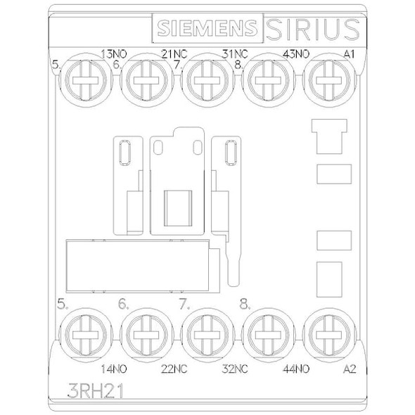 Siemens IEC Control Relay,2NO/2NC,240VAC,10A 3RH21221AP60