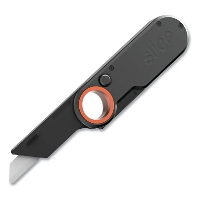Folding Utility Knife, 7-1/2 in L, Ceramic, Metal, Black