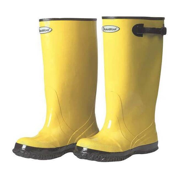 Overboots, Plain Toe, Rubber, 17 in Height, Bar Grip Sole, Yellow, 12