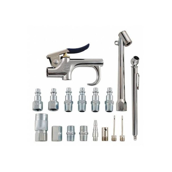 Campbell Hausfeld Air Tool and Accessory Kit,1/4" I/M,17pc MP284701AV