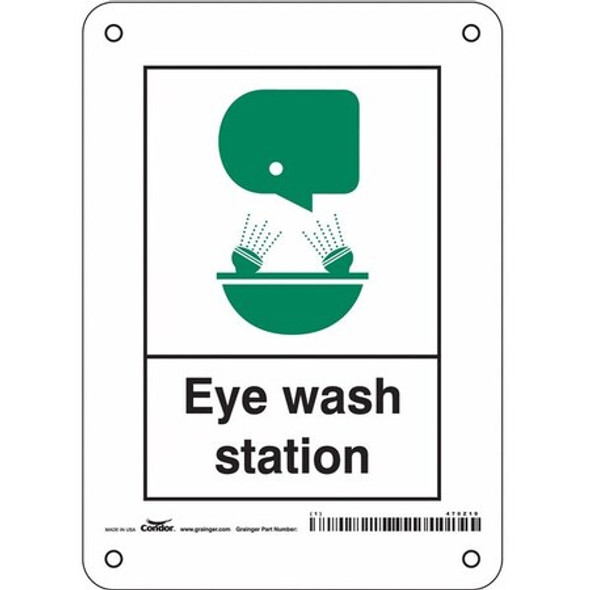 Eye Wash Station, 5 in W x 7 in H, Vertical Rectangle, Polyethylene, 470Z19