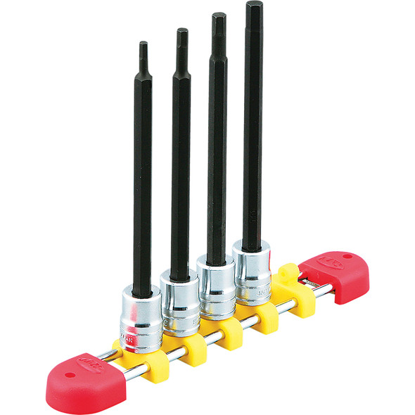 1/4"sq. LONG HEX. BIT SOCKET SET (4pcs.) TBT2L04H