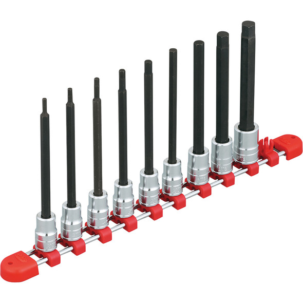 3/8"sq. LONG HEX. BIT SOCKET SET (9pcs) TBT3L09BH