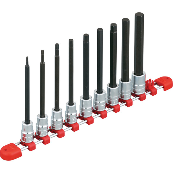 3/8"sq. LONG HEX. BIT SOCKET SET (9pcs) TBT3L09H