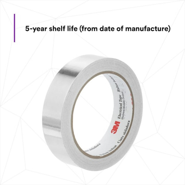 3m Conductive Electrical Tape, Slvr, 18 yd L, PK5 1170-2"X18YD