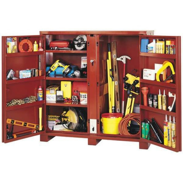 Heavy-Duty Jobsite Cabinet, High-Strength Shelf Storage, 60" W x 24" D x 60" H  1-694990