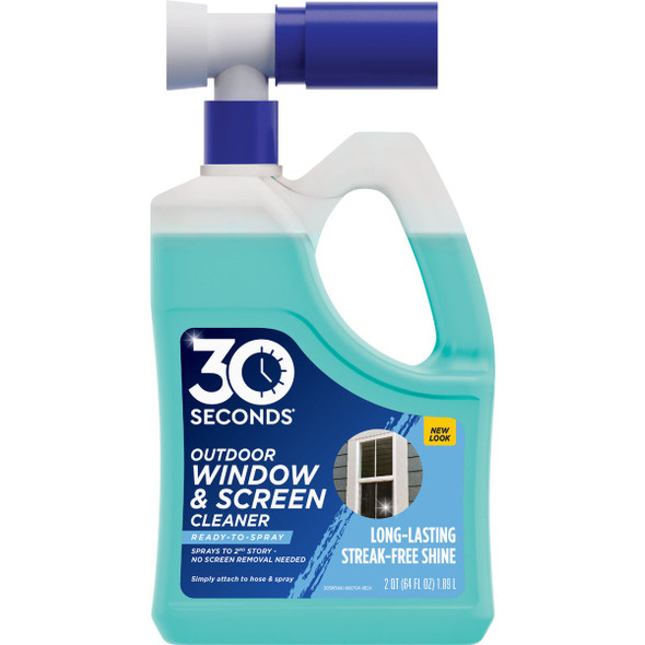 30 Seconds Outdoor Window and Screen Cleaner with Hose End, 64 Oz. 30SWS64J