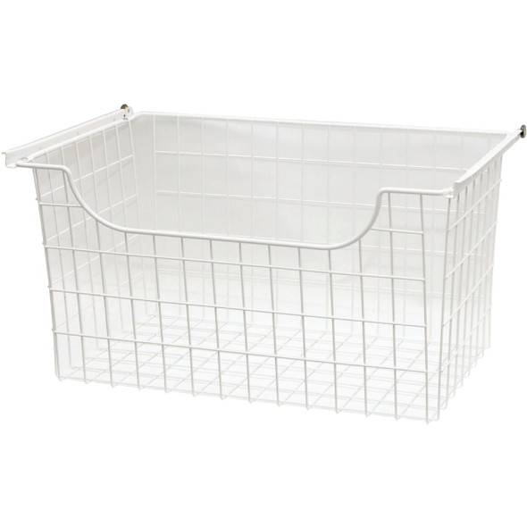 Easy Track 12 In. White Wire Sliding Basket 1312
