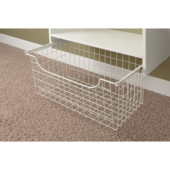 Easy Track 12 In. White Wire Sliding Basket 1312 217246