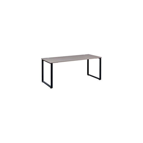 Interion Open Plan Office Desk - 48""W x 24""D x 29""H - Gray Top with Black Leg