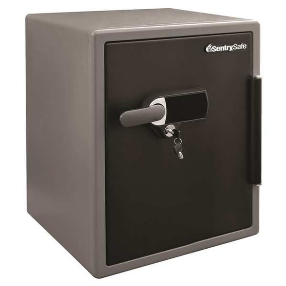 2.05 cu ft Fire Rated Security Safe, 124.8 lbs, 1 hr. Fire Rating, Black/Gray