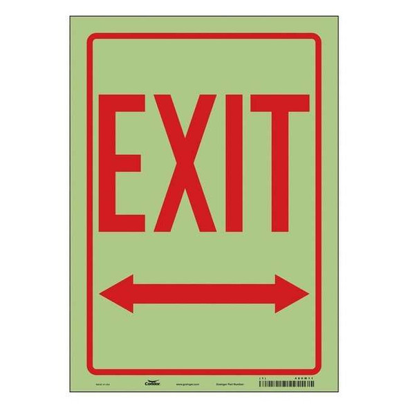 Condor Exit Sign, Vinyl, 10" W, 14" H, Exit, White 480M11