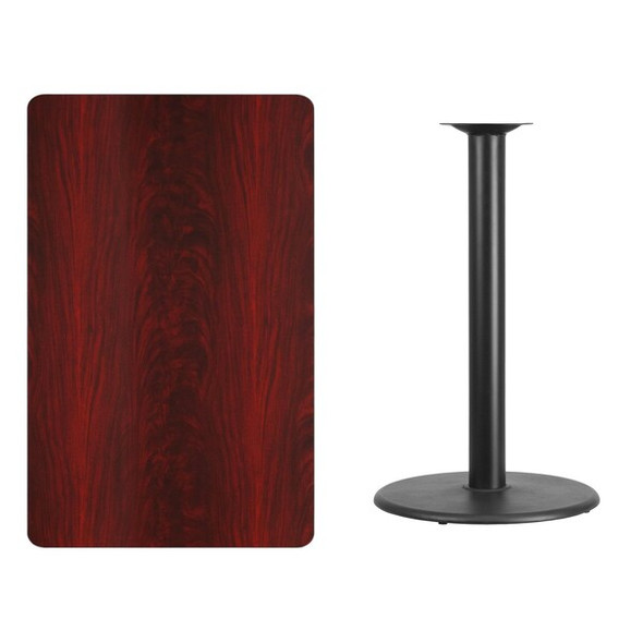 Flash Furniture Rectangle Laminate Table, Laminate Top, Wood Grain XU-MAHTB-3048-TR24B-GG