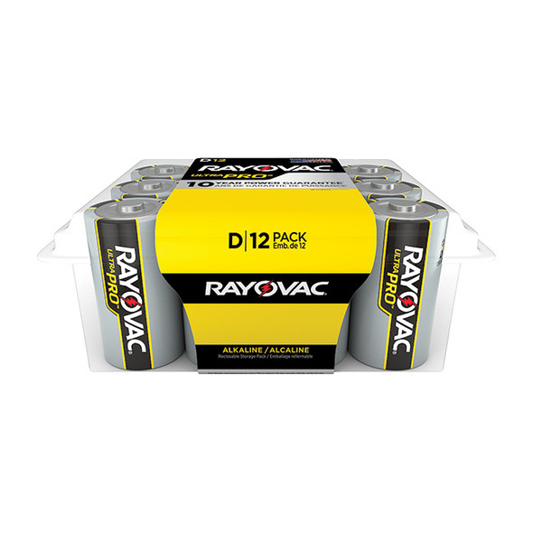Rayovac® Ultra Pro™ D Alkaline Batteries, Contractor Pack, 12/Pkg