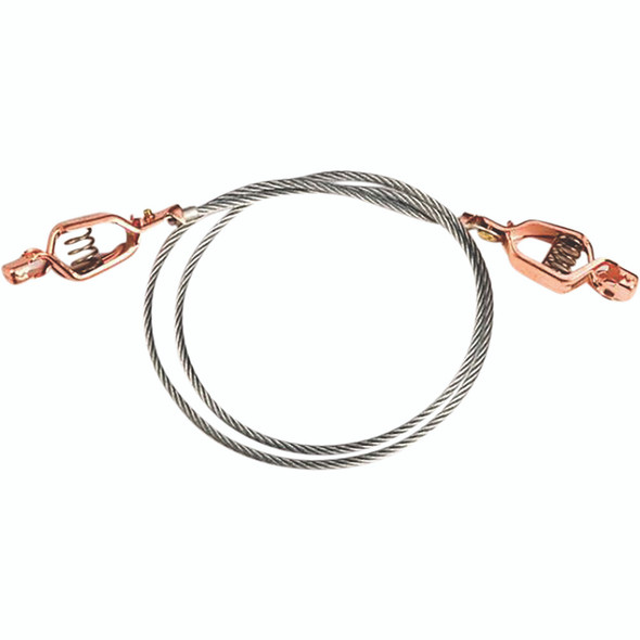 Antistatic Flexible Wire for bonding and grounding, with dual alligator clips 5/8" jaws, 3 ft. 08500