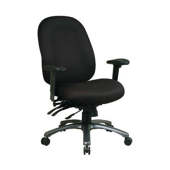 Desk Chair Desk Chair, Adjustable Arms, 18-1/2" to 22" Height, Fabric, Black