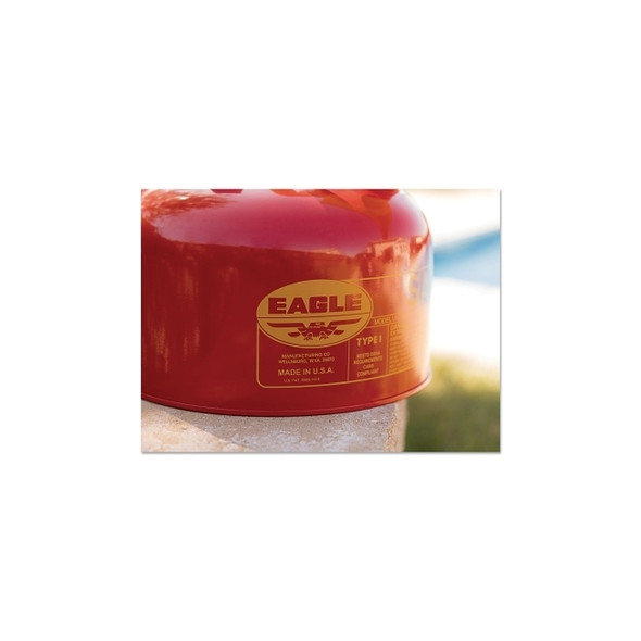 Safety Can, Type I, 2-1/2 gal, 24-ga Galvanized Steel, Flammables, Red