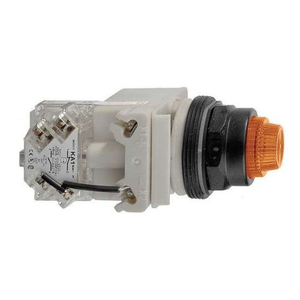 Schneider Electric Push to Test Pilot Light,Amber,LED 9001SKT38LYA31