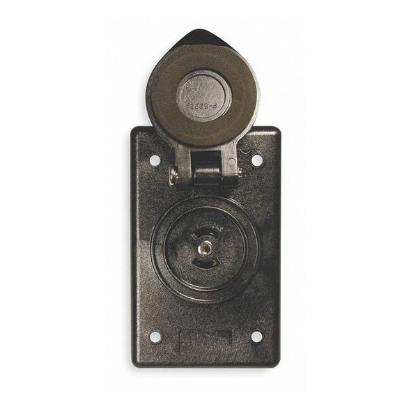 Box Cover, Outlet Box Type, 1 Gang, Thermoplastic, Single Receptacle Cover Type