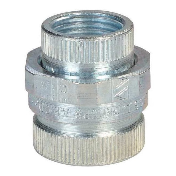 Rigid Union, 1 in, Threaded, Aluminum, Plain, Silver