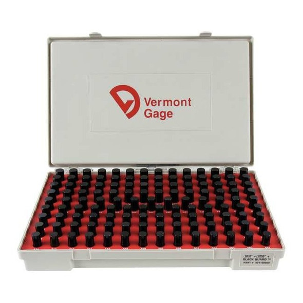 Vermont Gage Pin Gage Set,Plus,0.501-0.625 In,Black 901100600