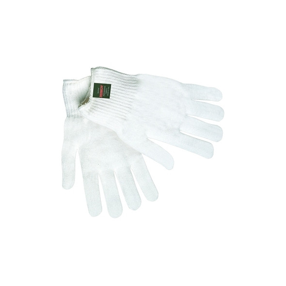 Thermostat String Knit Gloves, Knit-Wrist, One Size Fits All,White Pack of 12