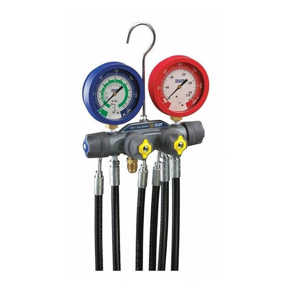 Yellow Jacket Manifold Gauge Set,6 ft L,3 1/8 in Gauge 45925
