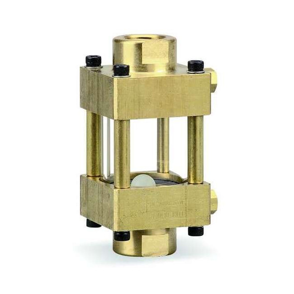 Ldi Industries Wide View Flow Sight,4.88 in H,Brass F301-06-01