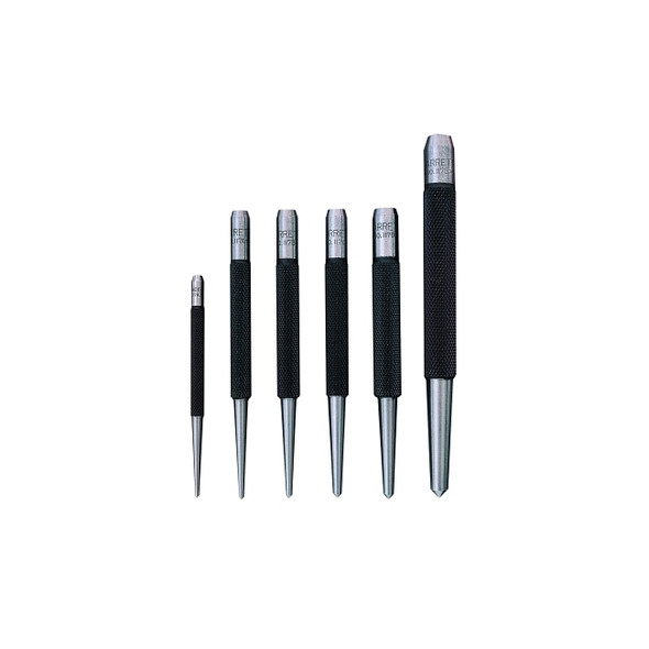 Center Punches w/Round Shank, 4 in, 1/8 in tip, Steel
