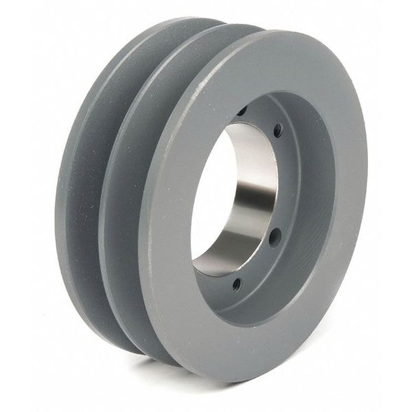 1/2 in to 1-5/8 in Quick Detachable Bushed Bore 2 Groove V-Belt Pulley 5.3 in OD