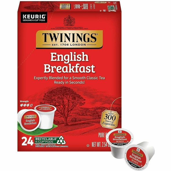 Twinings of London English Breakfast Black Tea K-Cup - 24 / Box