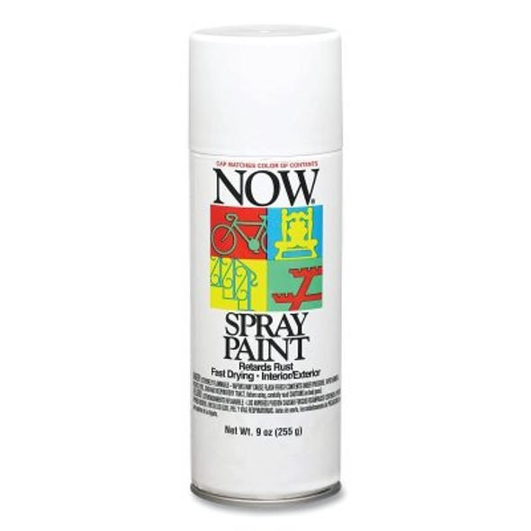 NOW Spray Paint, 9 oz, Aerosol Can, White, Gloss