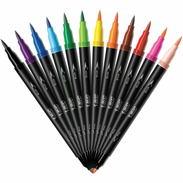 BIC Intensity Marker - Assorted Ink - Water Based - 1 Pack FPINDP12AST SPR-BICFPINDP12AST
