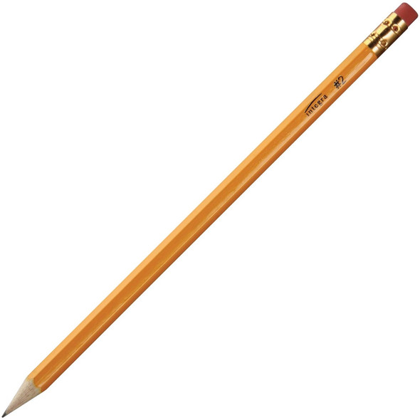 Integra Presharpened No. 2 Pencils - #2 - Yellow Barrel - 1 Dozen