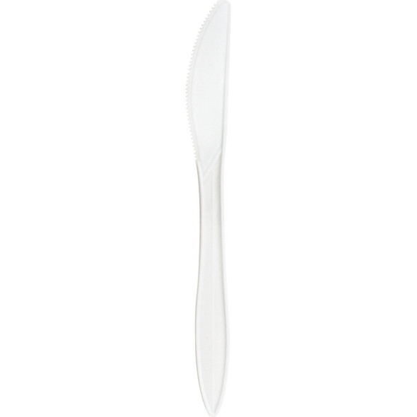 Genuine Joe Medium-weight Knives - Polypropylene - White - 1000 / Carton