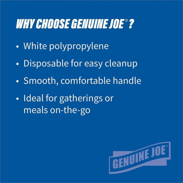 Genuine Joe Medium-weight Knives - Polypropylene - White - 1000 - Carton 20001 SPR-GJO20001