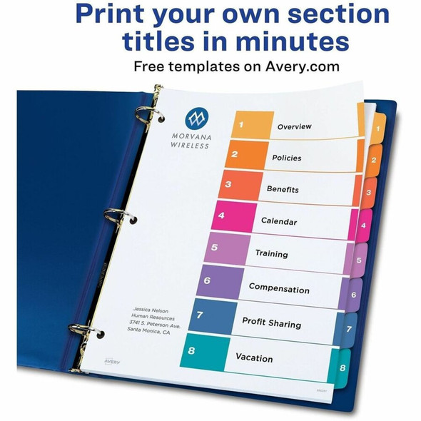 Avery Ready Index Index Divider 11133 SPR-AVE11133