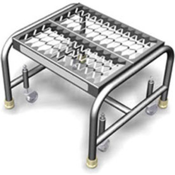 1 Step Mobile Aluminum Step Stand w/ Grip Strut Top Step & 16""W Platform - WLAR 1 Step Mobile Aluminum Step Stand w/ Grip Strut Top Step & 16""W Platform - WLAR