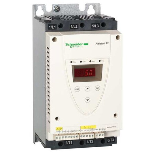 Schneider Electric Soft Start, 208-600VAC,17A,3 Phase ATS22D17S6U